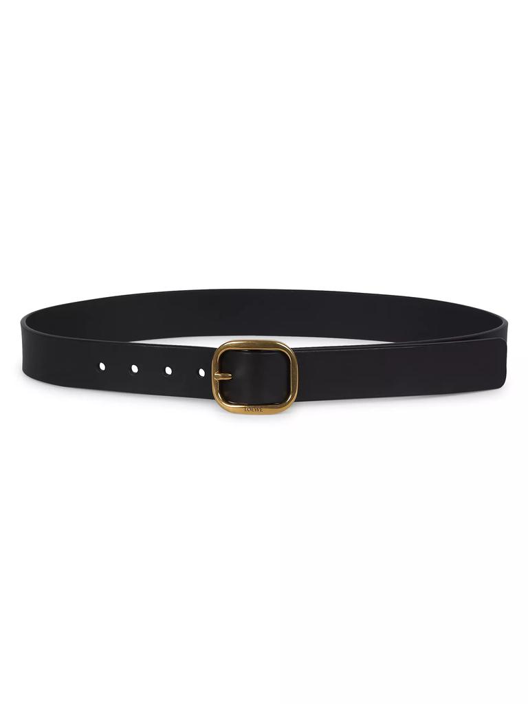 LOEWE Rounded Square Buckle Leather Belt