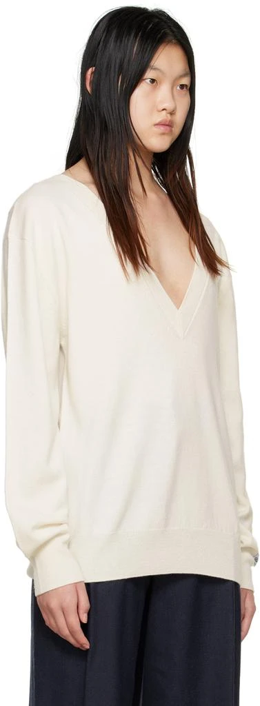 We11done Off-White Deep V-Neck Sweater 2