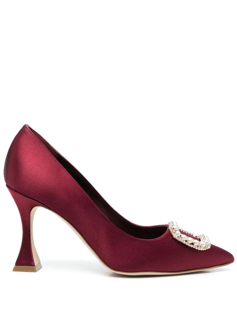 Manolo Blahnik buckle-detail 90mm heeled pumps - women -  -  - Red