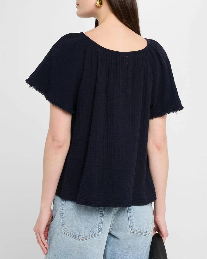 XIRENA Macie Fringe-Trim Cotton Gauze Top 3