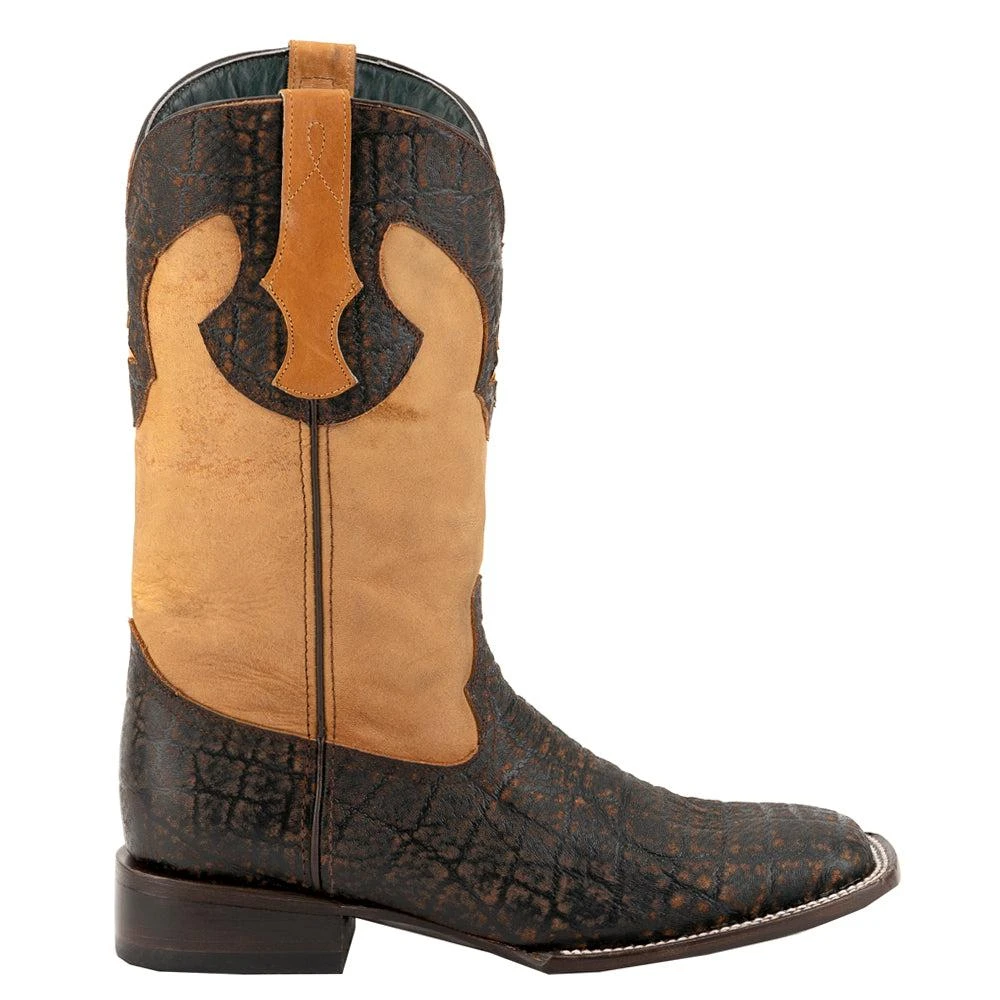 Ferrini Acero Elephant Print Embossed Square Toe Cowboy Boots 1