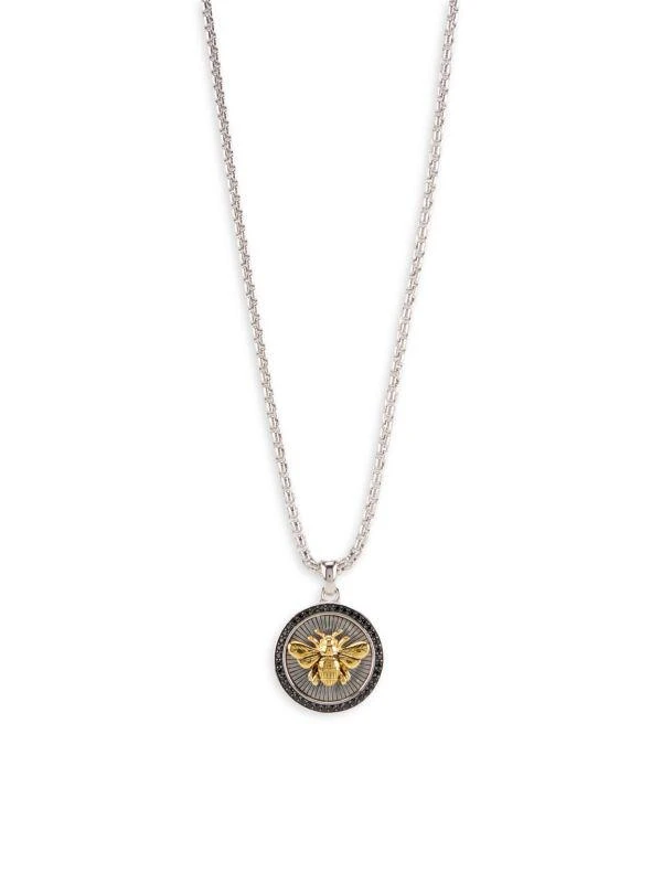 Effy 14K Goldplated Sterling Silver, Sterling Silver & 0.46 TCW Black Spinel Pendant Necklace 1
