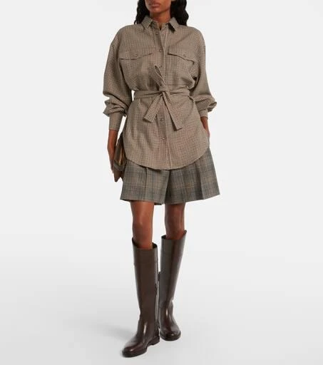 Brunello Cucinelli Checked virgin wool shorts 2