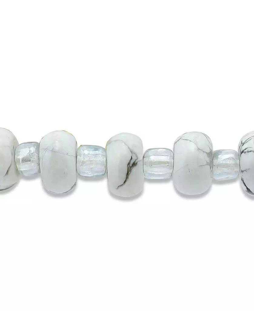 Macy
s Howlite Rondelle and Starfish Drop Silver Plated Stretch Bracelet 3