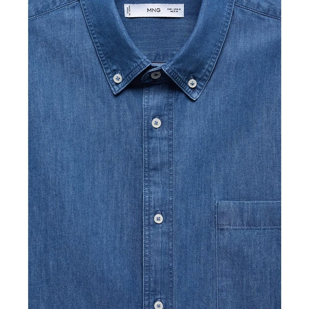 Mango Men's Classic-Fit Chambray Cotton Shirt 3