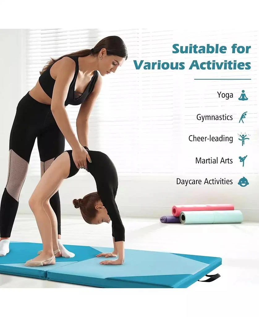 GIVIMO 10 Feet x 4 Feet x 2 Inch Folding Exercise Mat with Hook and Loop Fasteners 4