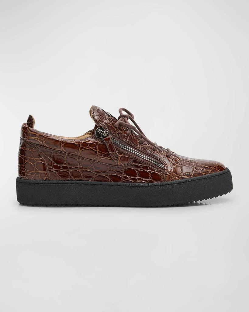Giuseppe Zanotti Men's Morpheus Croco Dual-Zip Sneakers 1