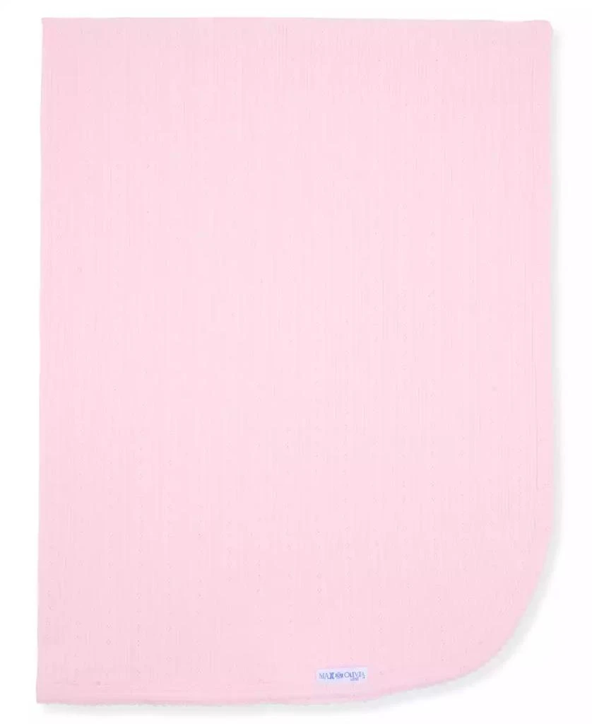 Max & Olivia Newborn Girls Pointelle Reversible Swaddle Blanket 3