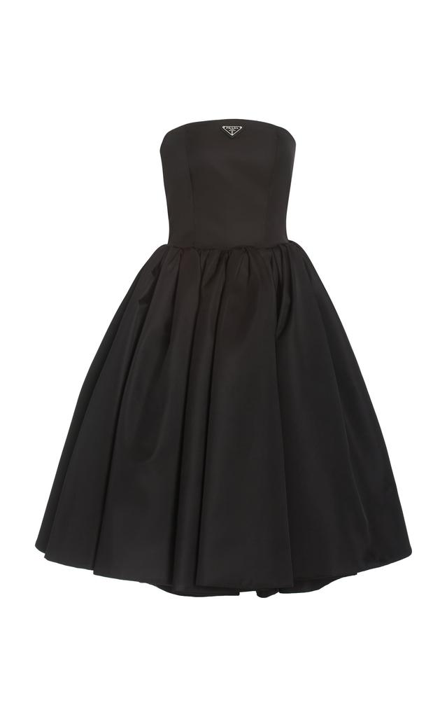 Prada Prada - Logo-Detailed Nylon Gabardine Strapless Midi Dress - Black - IT 36 - Moda Operandi