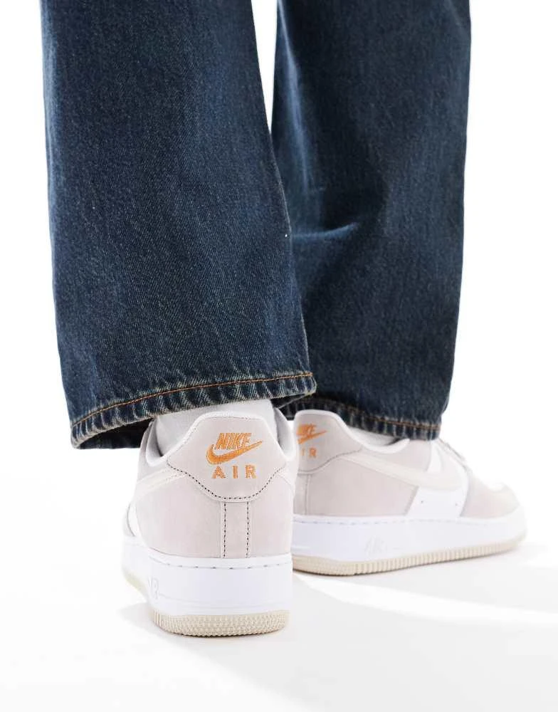 NIKE Nike Air Force 1 premium trainers in white and cream 2