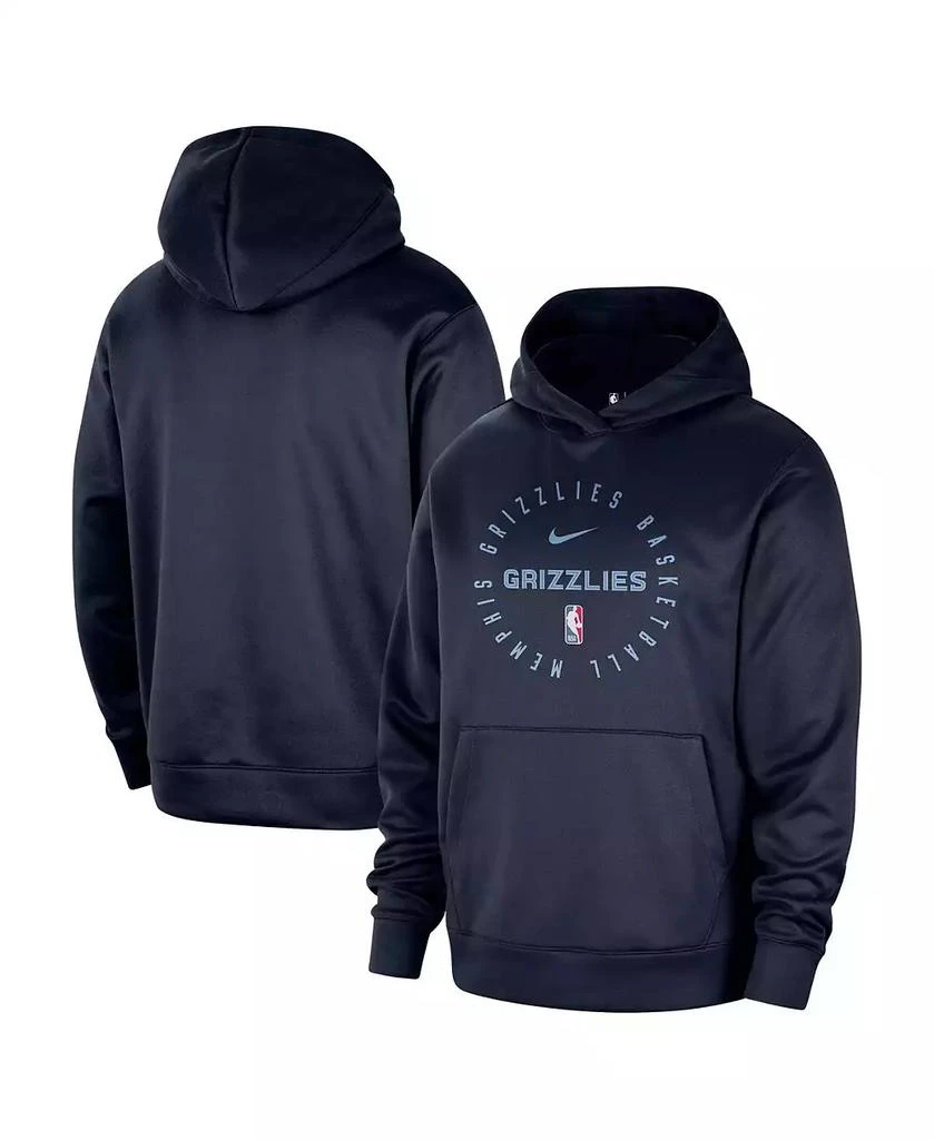 NIKE Men's Navy Memphis Grizzlies 2024/25 Spotlight On-Court Practice Performance Pullover Hoodie 1
