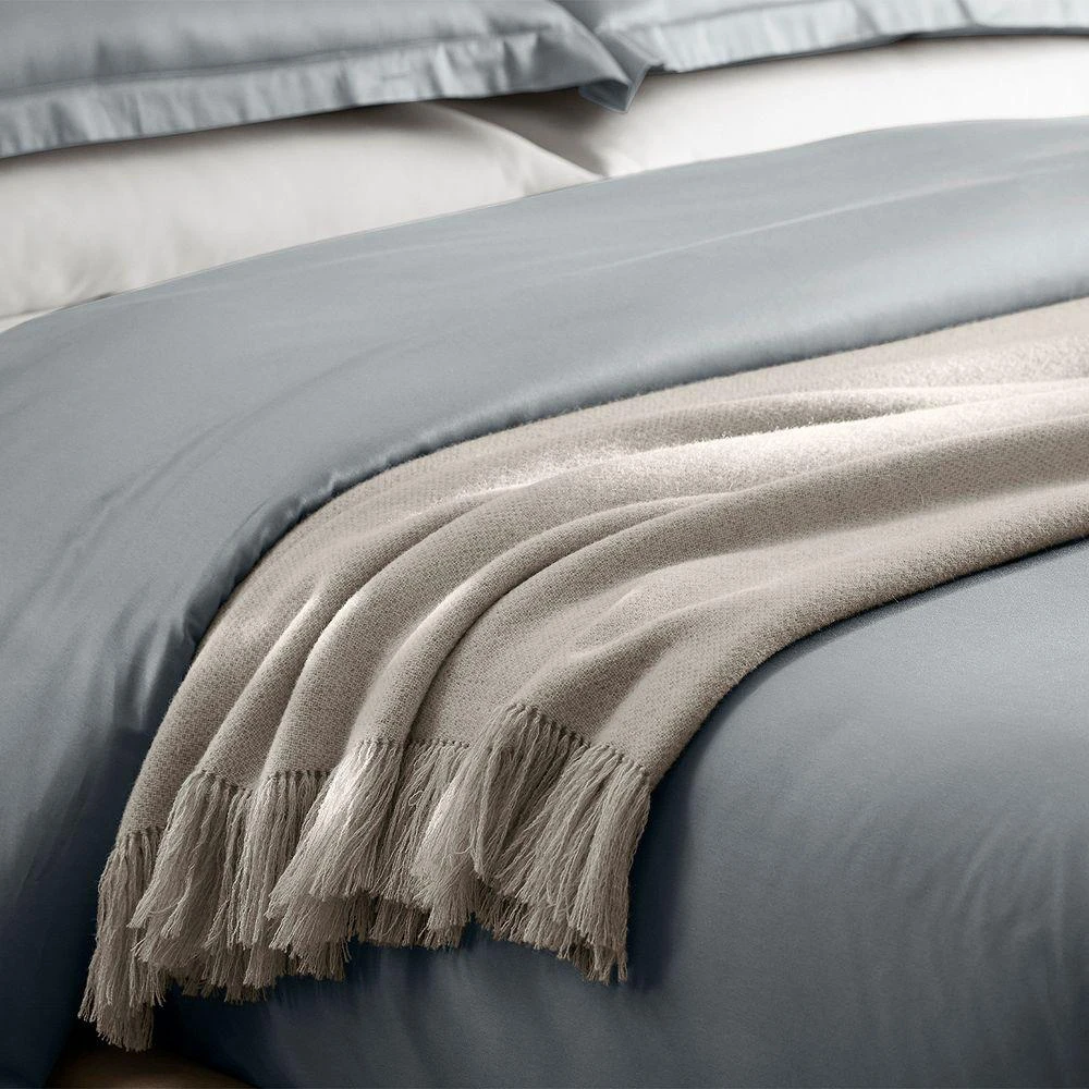 Boll & Branch Reserve Alpaca Pin Check Oversized Throw Blanket 2