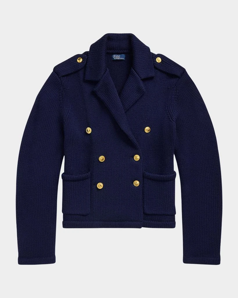 Ralph Lauren Double-Breasted Wool Sweater Blazer