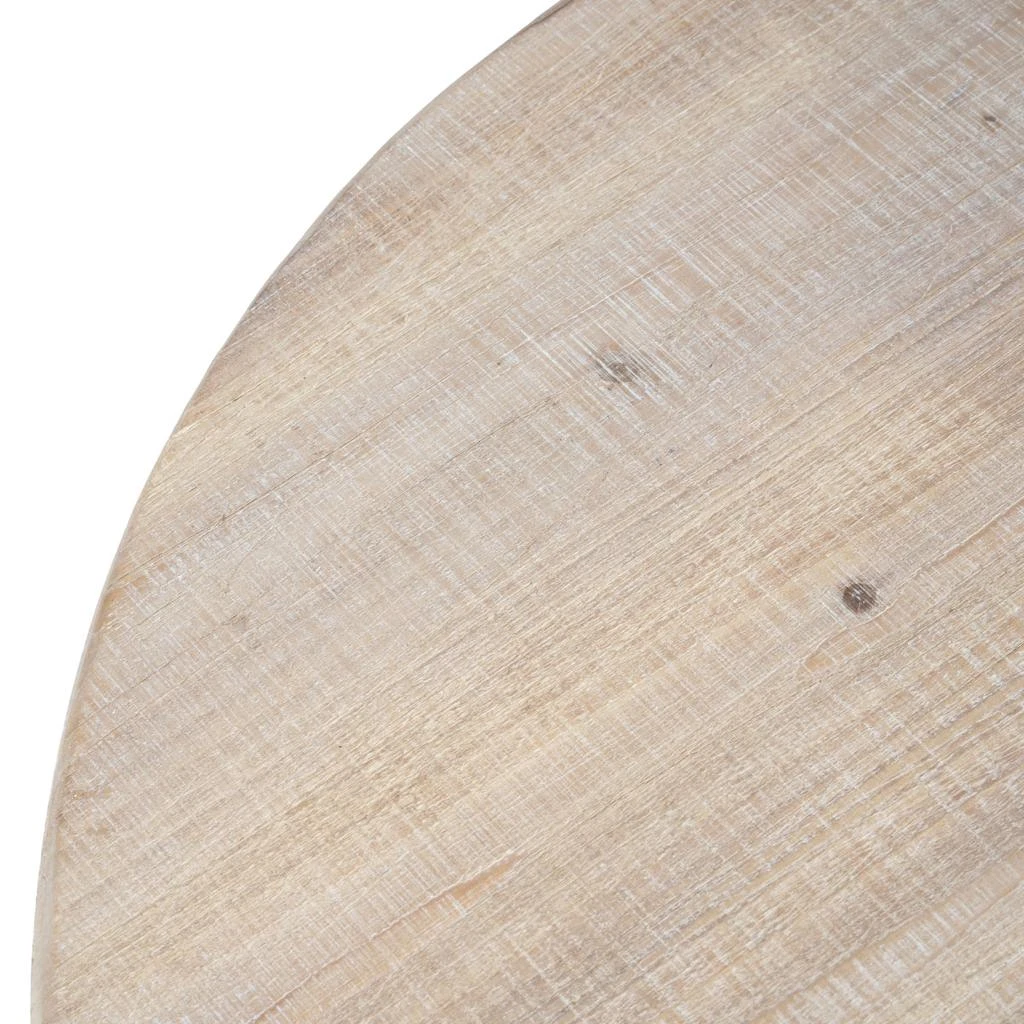 Streamdale Furniture Streamdale Accent Coffee Table, Antique Pedestal, Solid Wood Top, Natural+Antique White 3