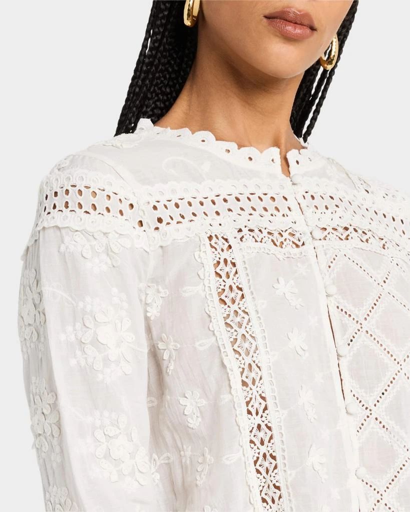 Johnny Was Calista Cropped Lace-Inset Jacket 5