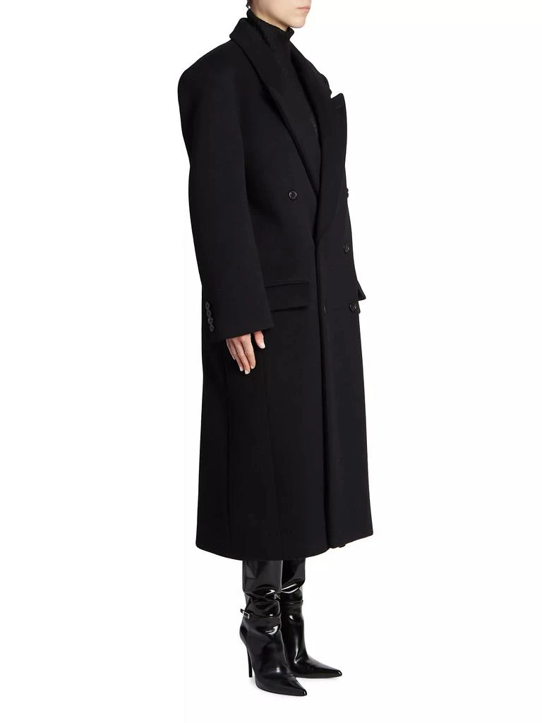 Saint Laurent Long Coat In Wool 4