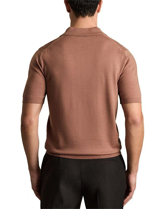 REISS Duchie Short Sleeve Open Collar Merino Wool Polo 3