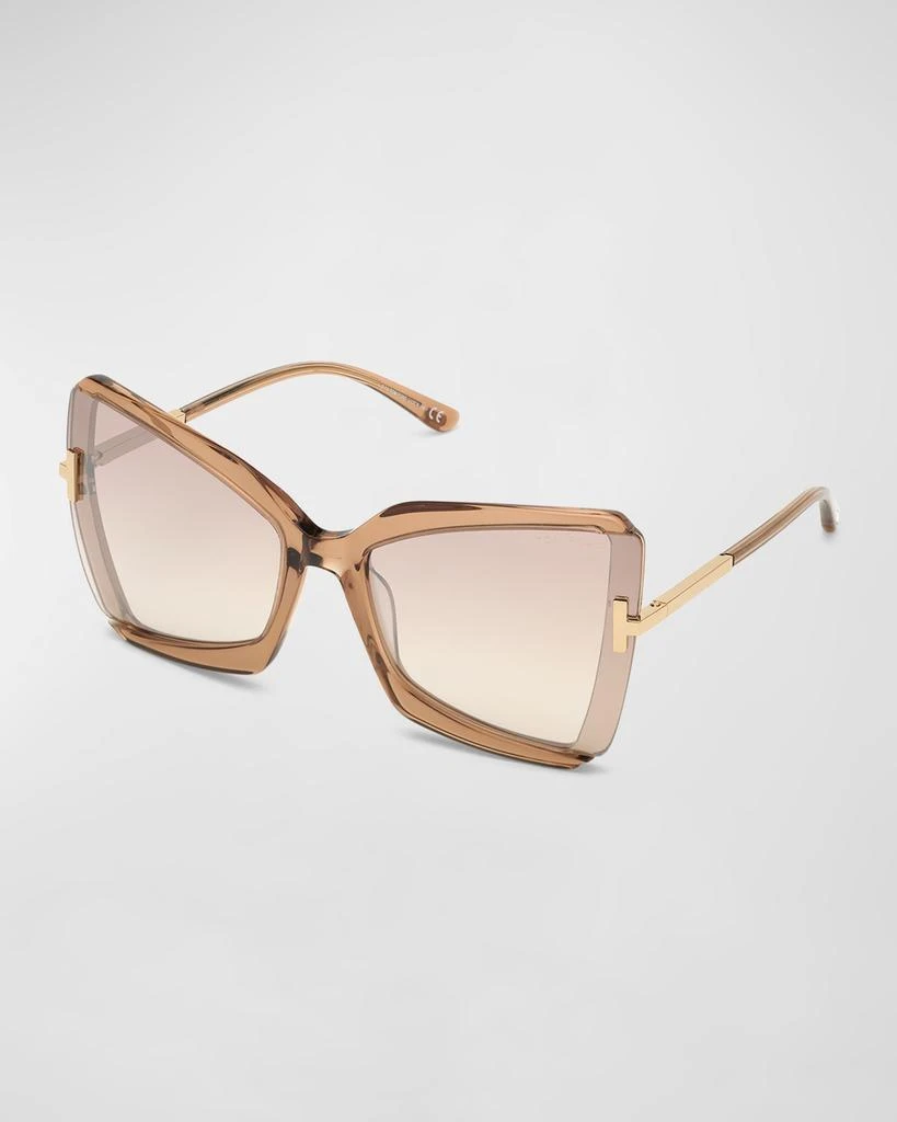 Tom Ford Gia Semi-Rimless Butterfly Sunglasses 1