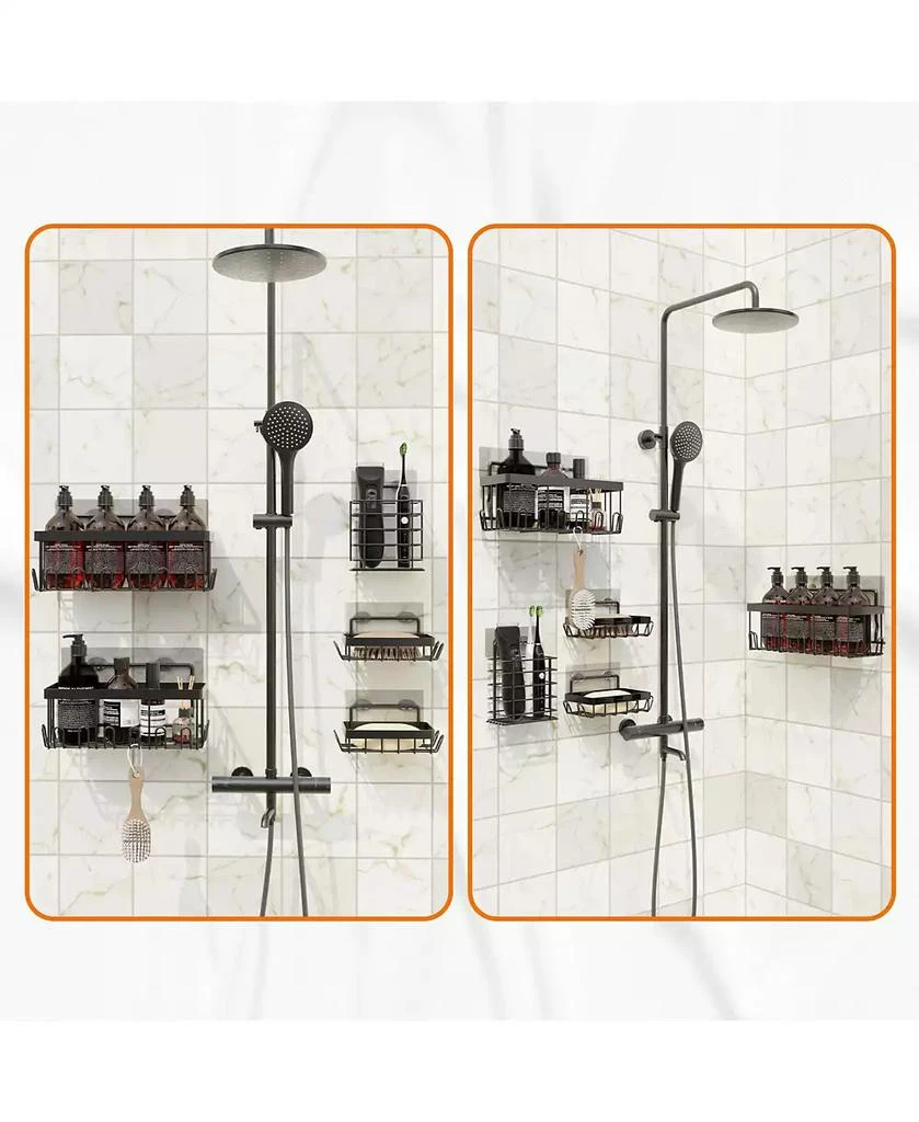 Cheer Collection Stainless Steel Self-Draining Heavy-Duty Shower Caddy 5-Pack 5