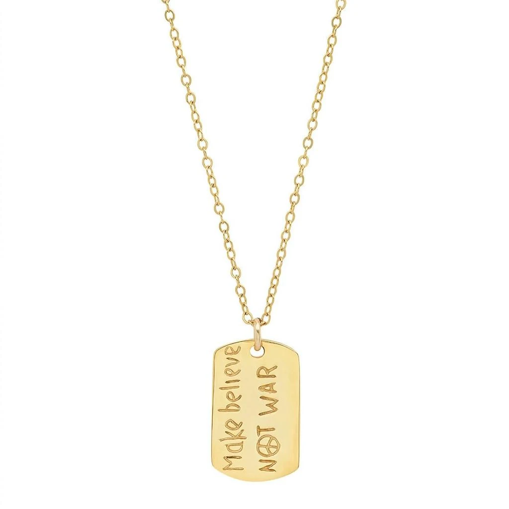Jessica Elliot Women
s Vermeil "resolutions We Can All Keep" Dogtags Max Necklace In Make Believe Not War