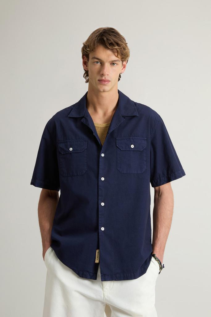 Woolrich Garment-Dyed Pure Cotton Pima Ripstop Shirt - Men - Blue
