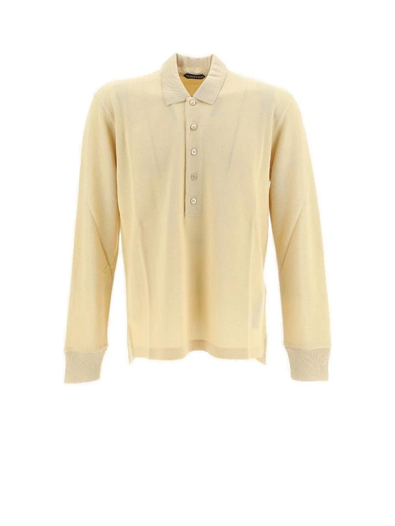 Tom Ford Tom Ford Long Sleeved Button Detailed Polo Shirt from Cettire