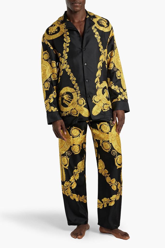 Versace Printed silk-twill pajama shirt