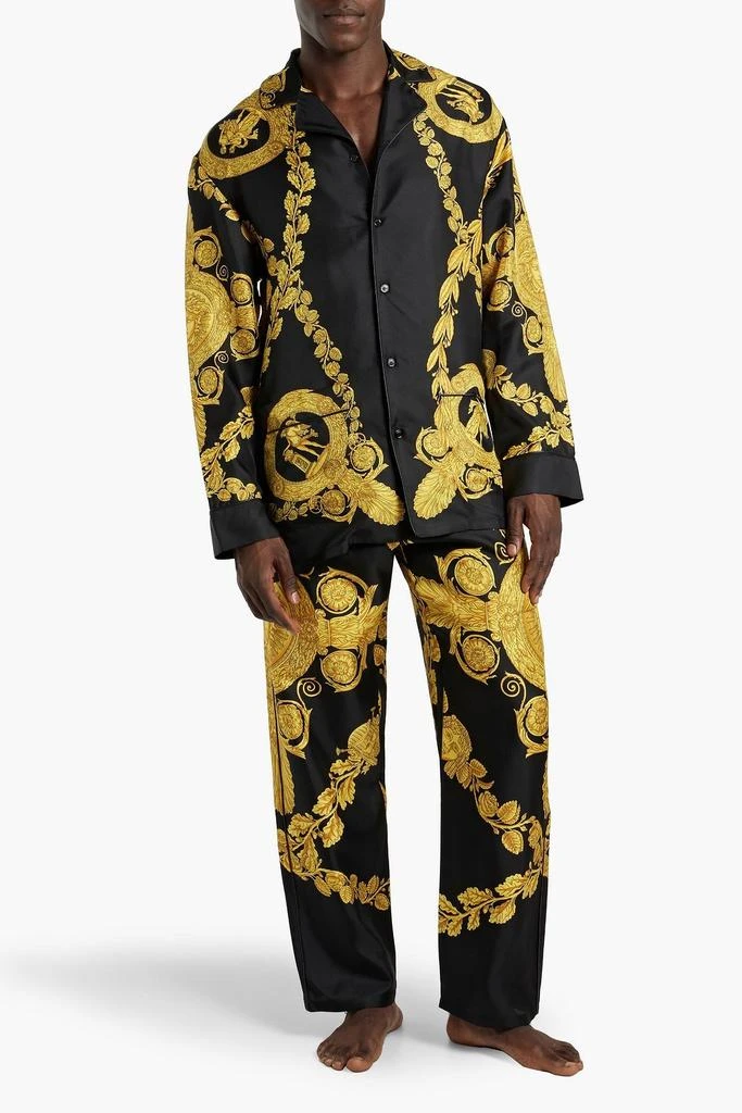 Versace Printed silk-twill pajama shirt 2