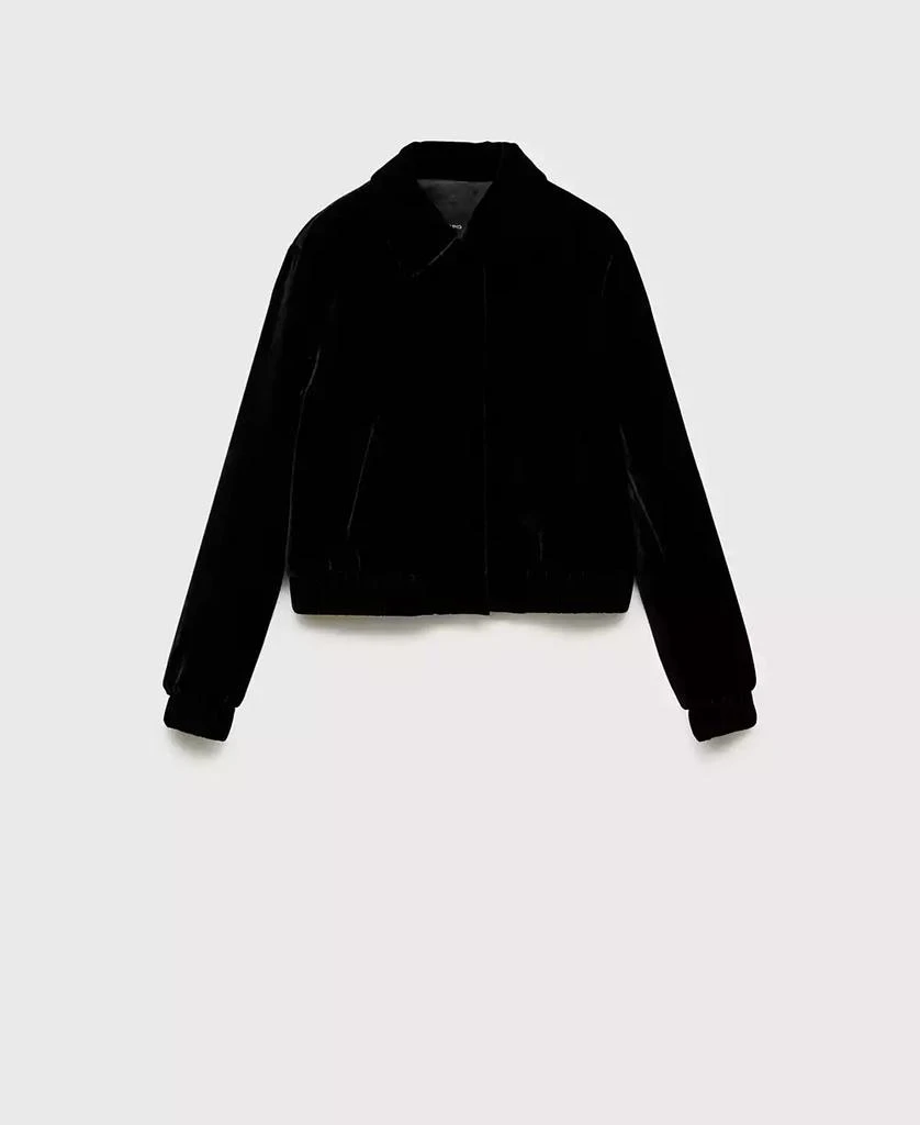Mango Women's Velvet Bomber Jacket 10