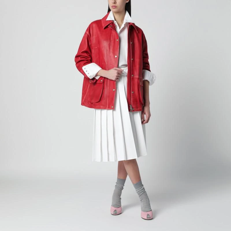 HALFBOY Red leather parka 2