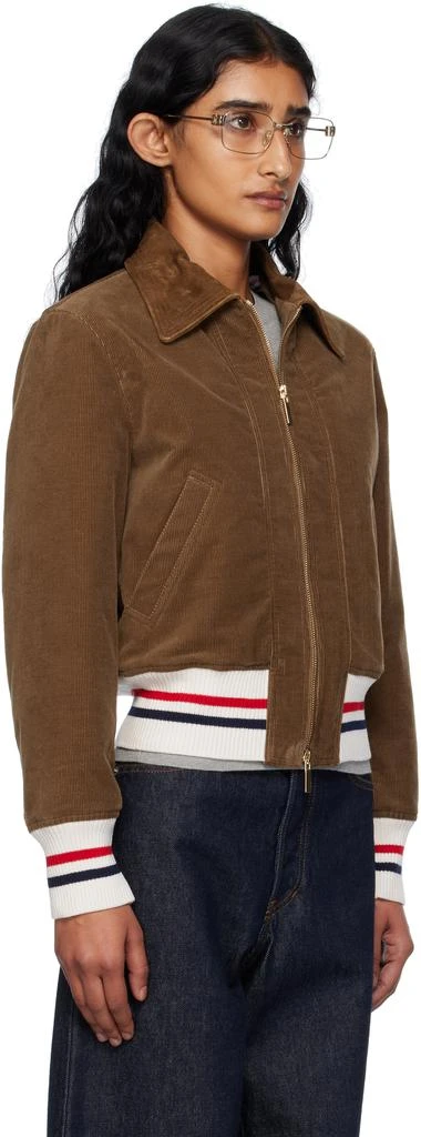Thom Browne Brown Wale Corduroy Cropped Down Flight Jacket 2