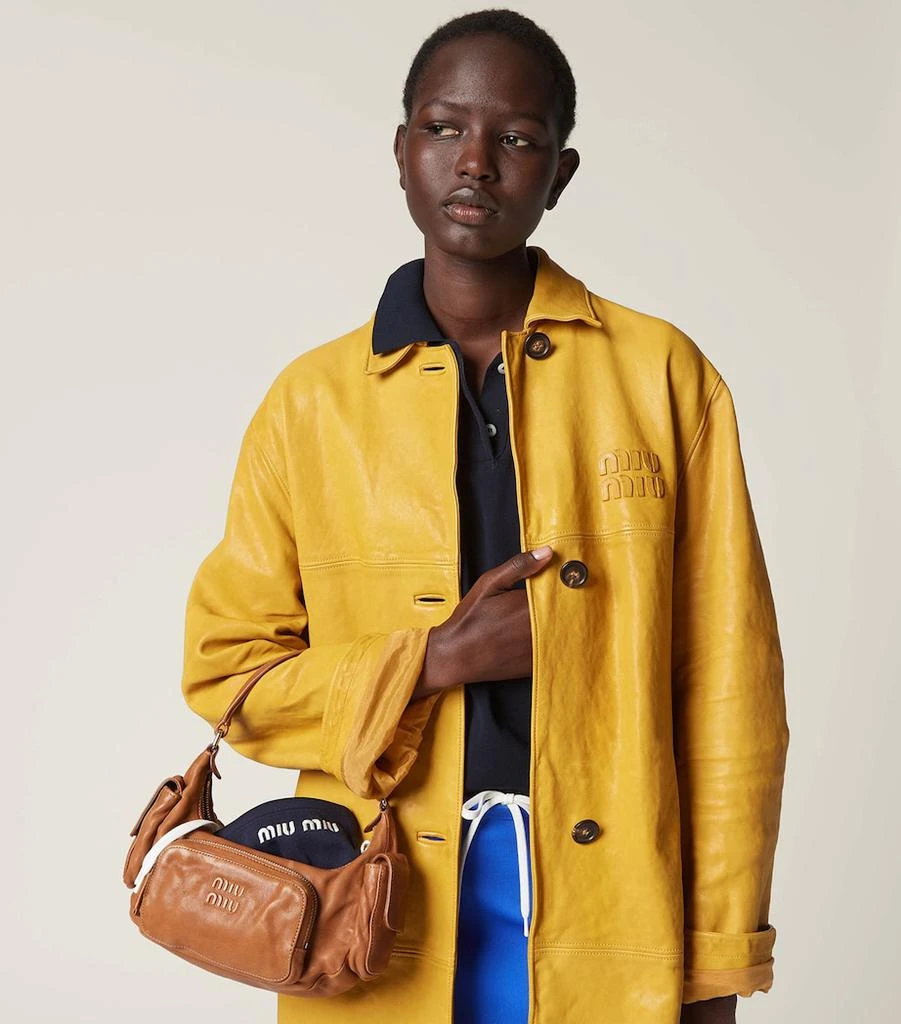 Miu Miu Nappa Leather Pocket Shoulder Bag 3