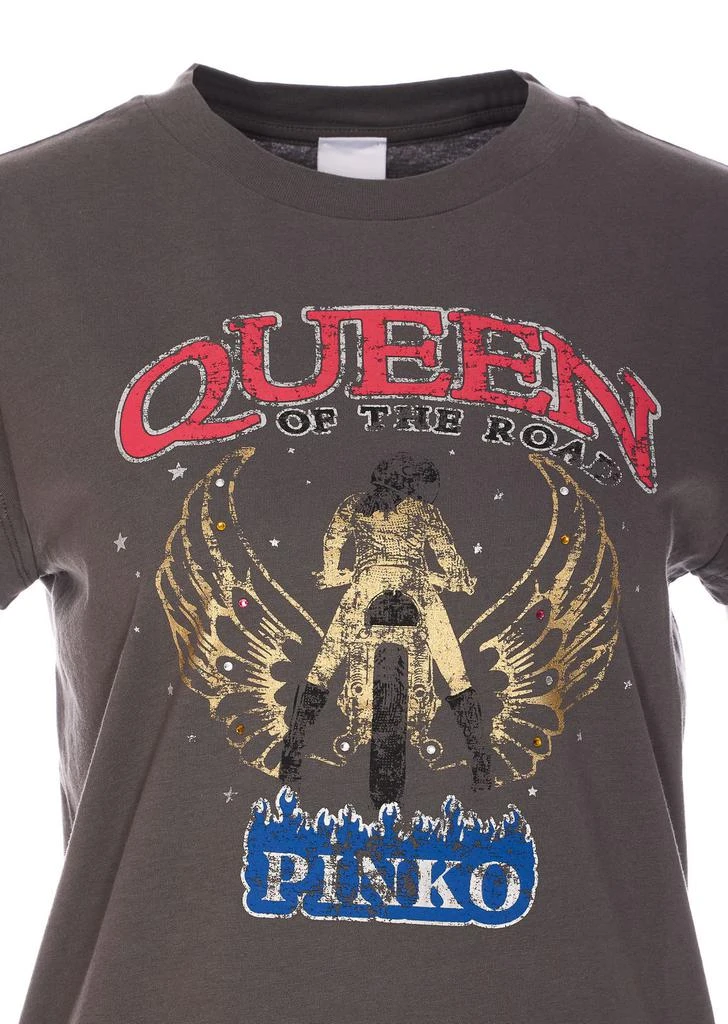 PINKO Pinko Queen Of The Road Biker Print T-Shirt 4