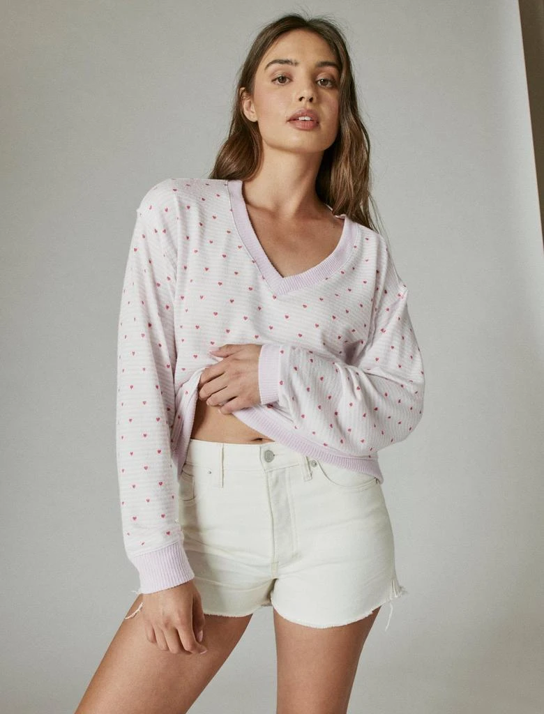 Lucky Brand Womens Cloud Jersey Long Sleeve V Neck Top 8