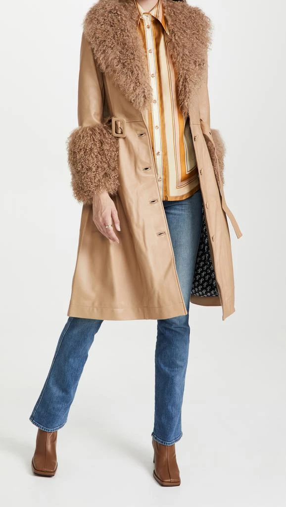 Saks Potts Foxy Shearling Trench Coat 4