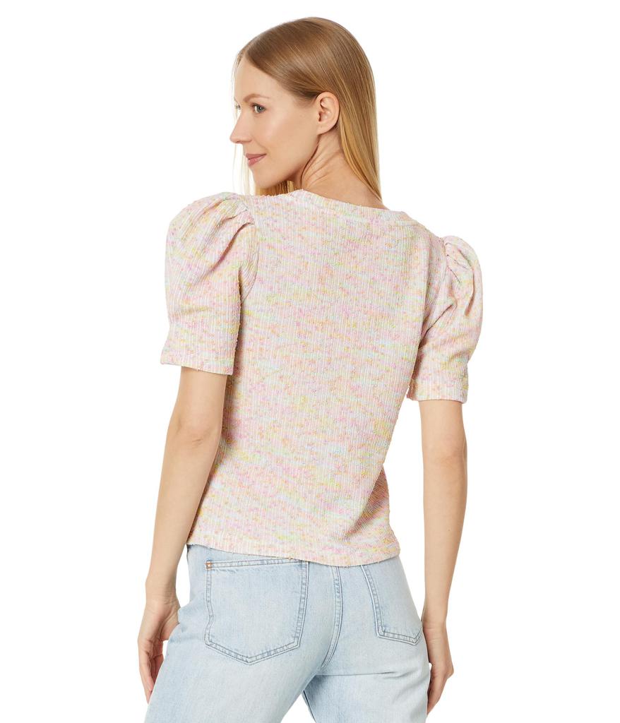 English Factory Rainbow Knit Short Sleeve Top