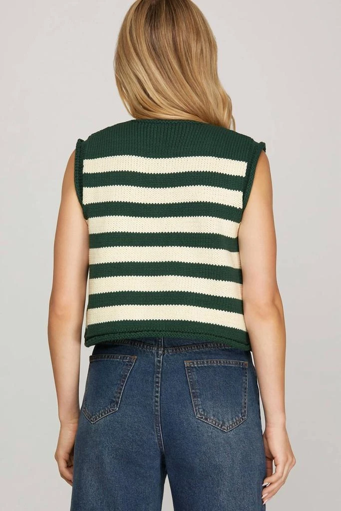 SHE + SKY She + Sky - Striped Button Down Sweater Vest 3