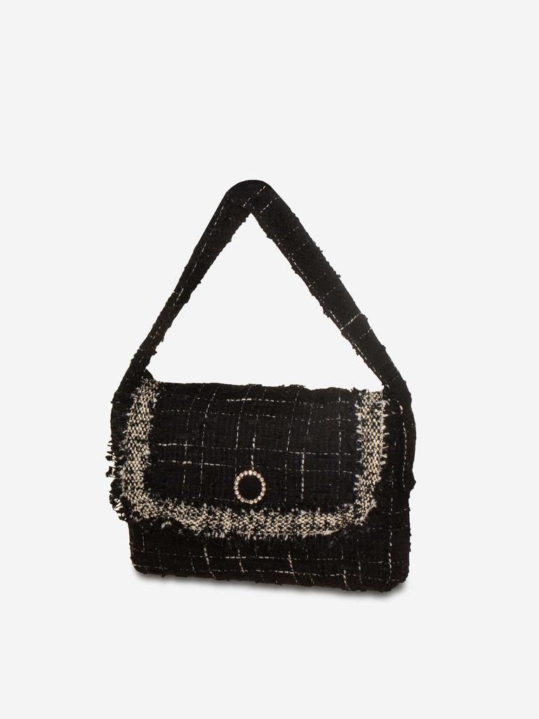 Patachou Patachou Girls Tweed Handbag in Black (19cm)