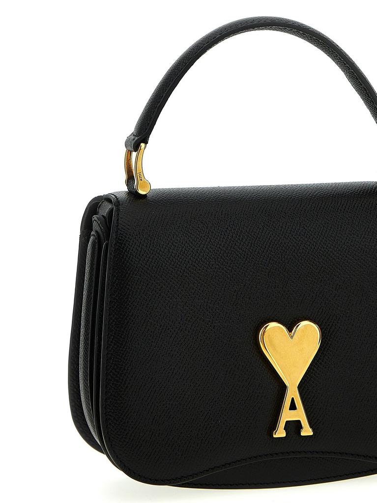 Shop AMI Paris Logo Plaque Foldover Top Shoulder Bag on Sale