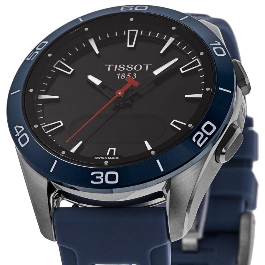 Tissot T-Touch Connect Solar Sport GMT Digital Dial Titanium Blue Silicone Strap Men's Watch T153.420.47.051.01