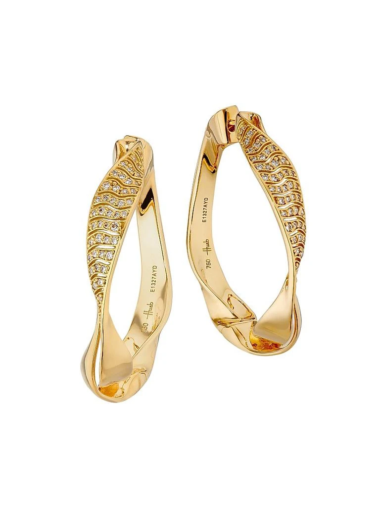HUEB Dunas 18K Yellow Gold & 0.25 TCW Diamond Hoop Earrings 1