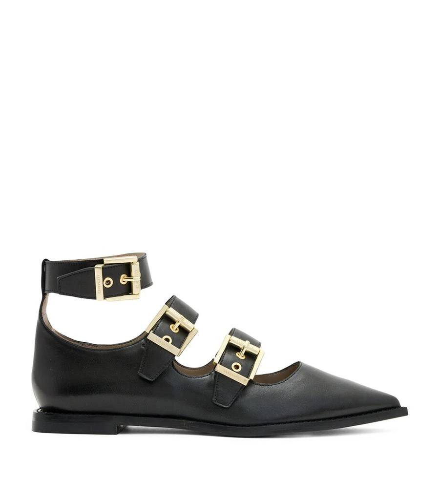 ALL SAINTS Leather Susan Buckle Flats 1