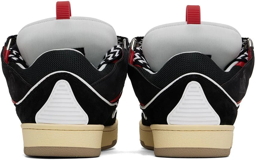 Lanvin SSENSE Exclusive Black Leather Curb Sneakers 2