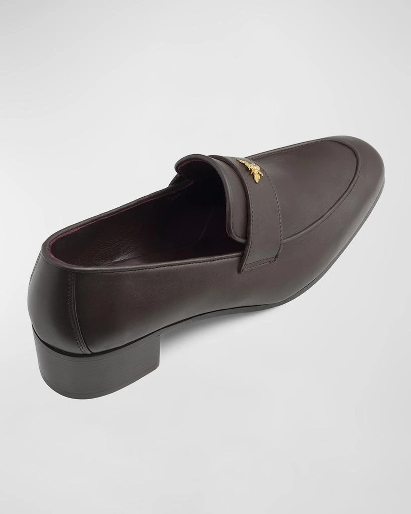 Bougeotte Leather Medallion Heeled Loafers 3