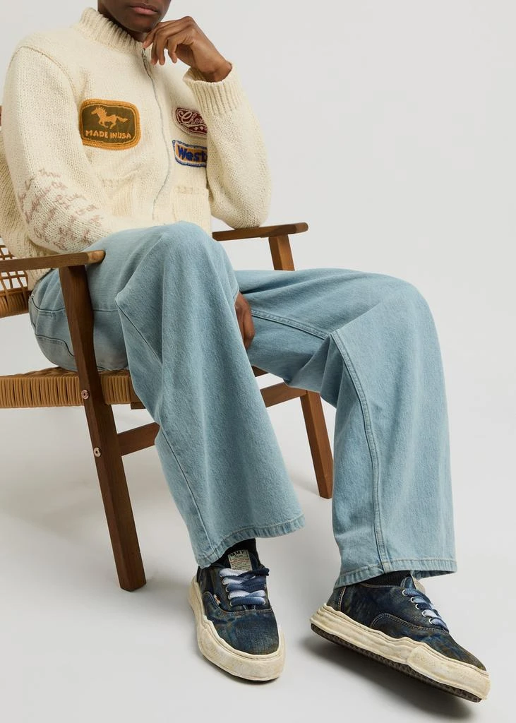 Maison MIHARA YASUHIRO Baker distressed denim sneakers 5