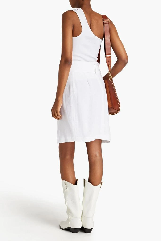 IRO Lodi asymmetric TENCEL™ and linen-blend crepe wrap skirt 3