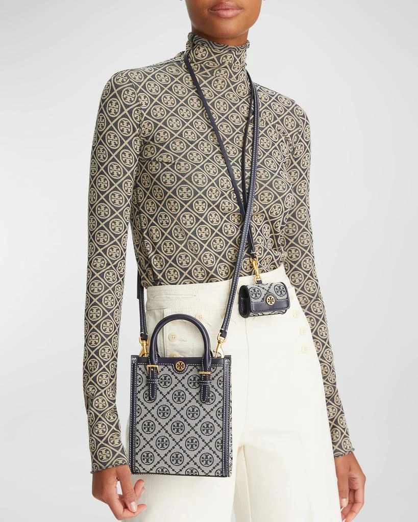 Tory Burch Mini T Monogram Jacquard North-South Tote Bag 6