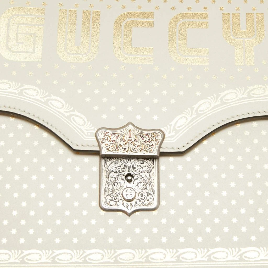 Gucci Gucci Off White Leather Guccy Portfolio Clutch 5