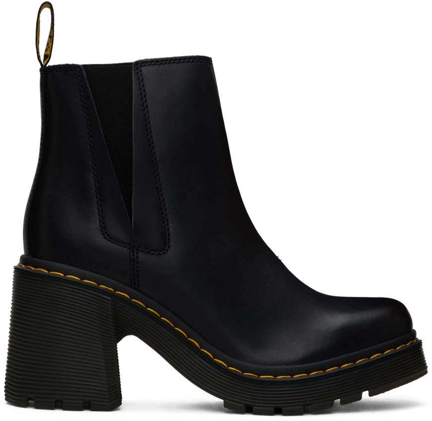 Dr. Martens Black Spence Leather Flared Heel Chelsea Boots 1