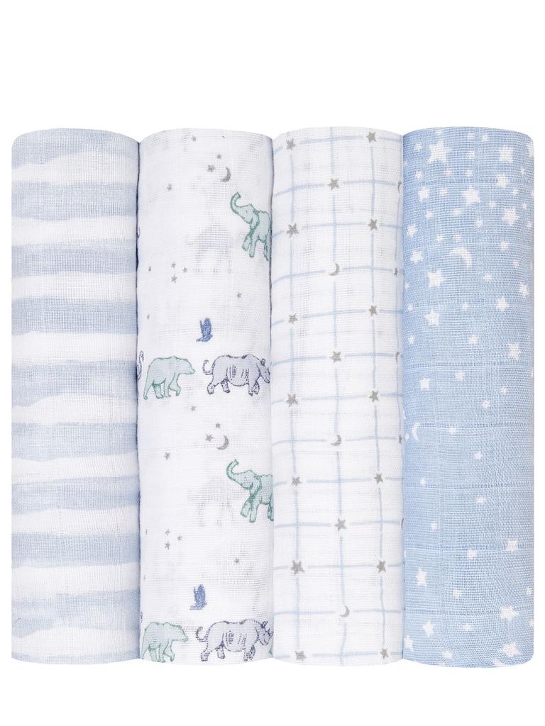 ADEN + ANAIS Set Of 4 Organic Cotton Muslin Swaddles